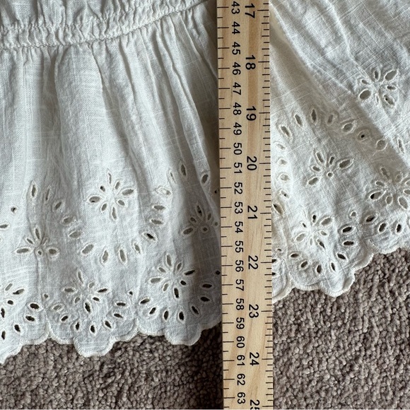 Old Navy White Eyelet Ruffle Strap Tank Top BOHO FAIRY Cottagecore 100% Cotton - Picture 5 of 6